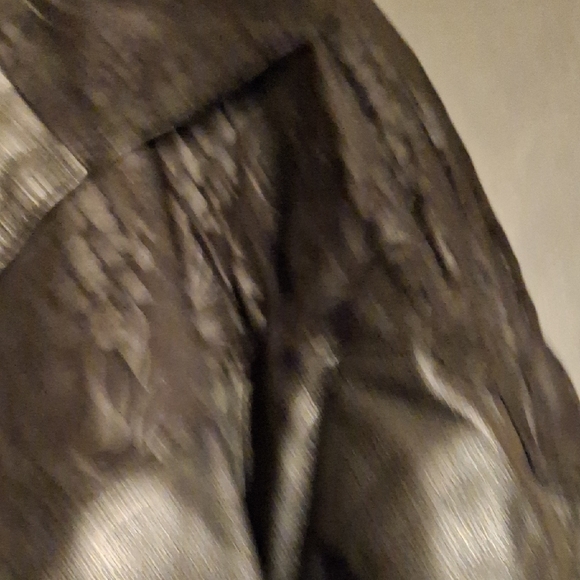 Women's Black Leather Coat - Picture 3 of 5